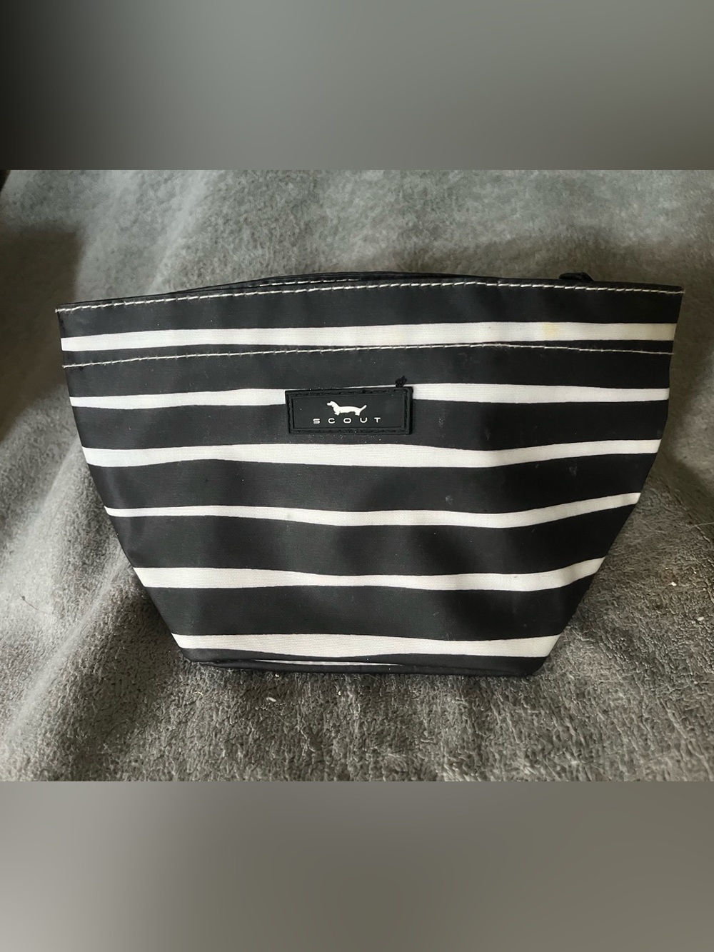 Scout Black and White Striped Travel Pouch